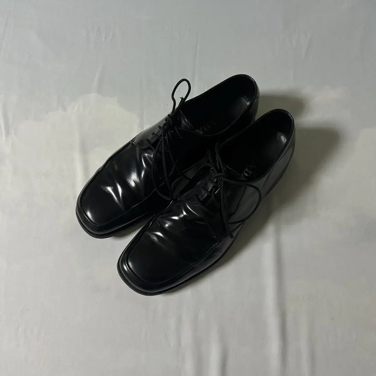 Prada square toe derby shoes